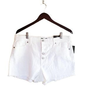 Fashion Nova Juniors White 13 Denim Distressed Shorts  New